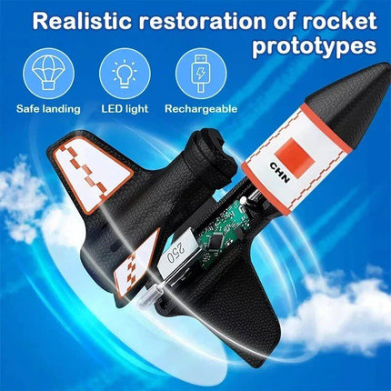 Electric Motorized Air Rocket Launcher with LED Parachute - Wnkrs