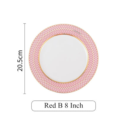 Juego de 6 platos de cerámica de porcelana nórdica: vajilla elegante y platos de postre