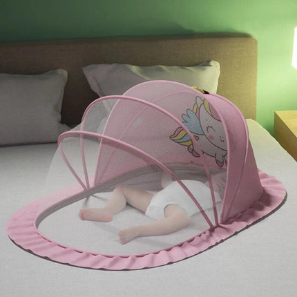 Foldable Baby Mosquito Net Canopy: Cartoon-Designed Protection for Infants - Wnkrs