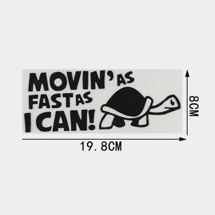 Reflective "Moving As Fast As I Can" Animal Car Decal - Wnkrs