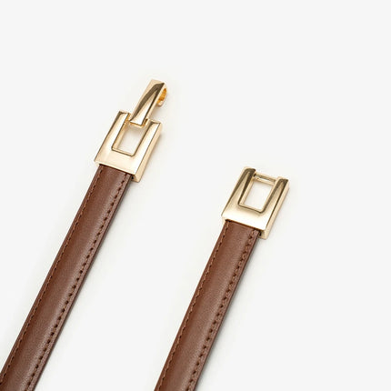 Ceinture fine en cuir véritable pour femme - Accessoire décontracté et élégant pour jeans et robes