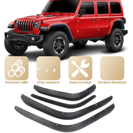 Ensemble de garde-boue avant et arrière pour Jeep Wrangler