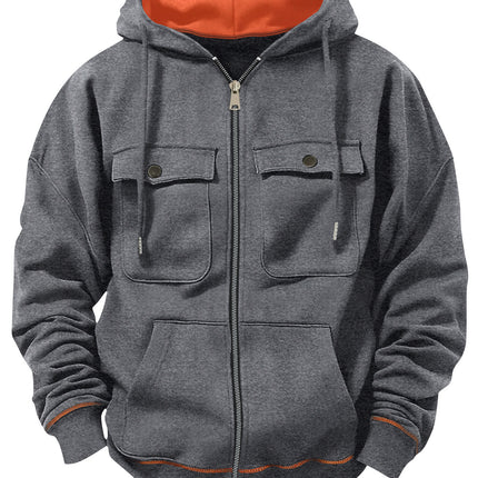 Suéter informal con cremallera para hombre de talla grande