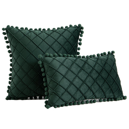 Housses de coussin en velours doux à carreaux