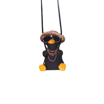 Pendentif de voiture en forme de canard oscillant mignon