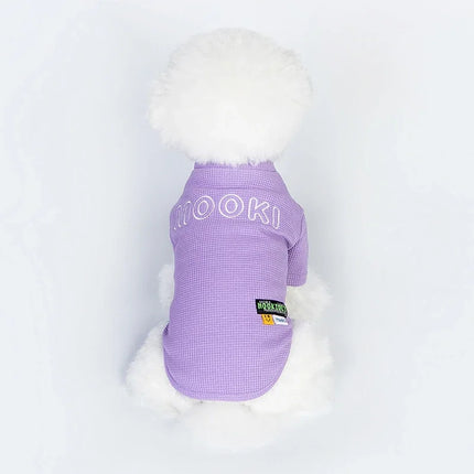 Camiseta para perro de punto gofre morado acogedor