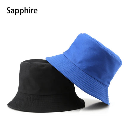 Chapeau bob réversible classique en coton noir – Casquette de soleil décontractée pour les aventures en plein air