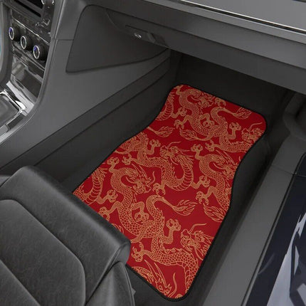 Red Dragon Print Waterproof Car Floor Mats - Wnkrs