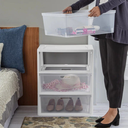3-Drawer Wide Storage Tower with Portable Bins - Wnkrs