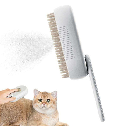 Brosse à vapeur multifonction pour toilettage d'animaux de compagnie : nettoie, masse et élimine les poils morts