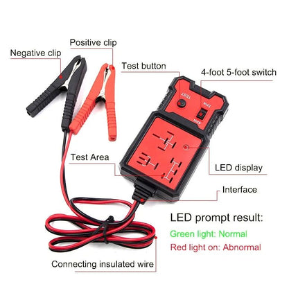 12V Universal Automotive Relay Tester with LED Diagnostic Indicators - Wnkrs