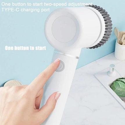 Electric Spin Scrubber with 6 Replaceable Brush Heads - Cordless Power Cleaner for Home - Wnkrs