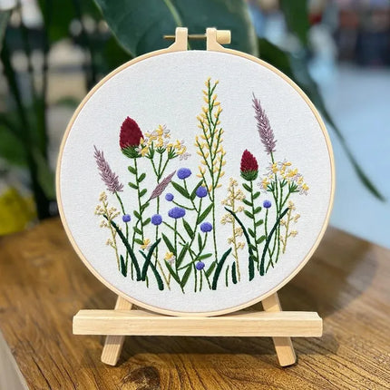 Floral Embroidery DIY Kit with Hoop