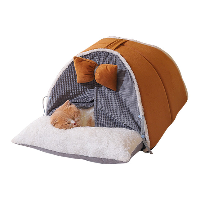 Acogedora cama de felpa para gatos