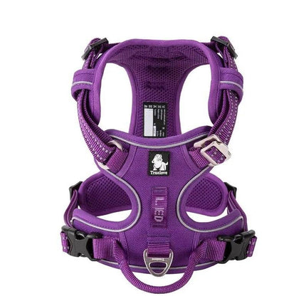 Adjustable No-Pull Dog Harness with Reflective Nylon and Safety Features