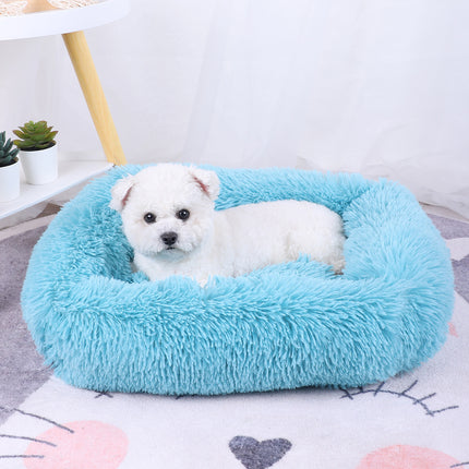 Cómoda cama acolchada de felpa para perros