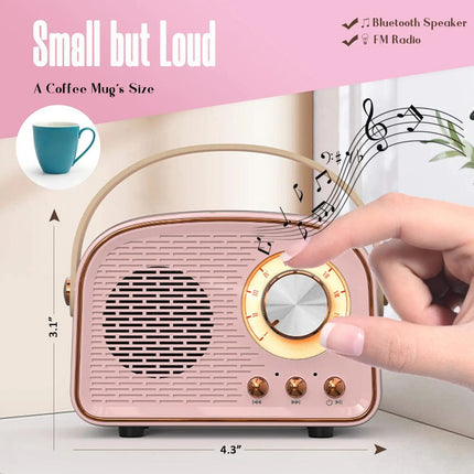 Retro Mini Wireless Speaker with FM Radio & TWS Bluetooth 5.0 - Wnkrs