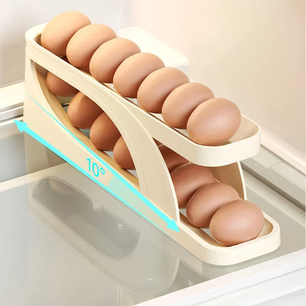 Soporte para huevos con desplazamiento automático