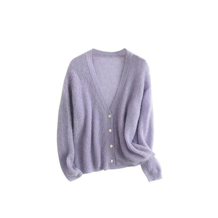 Cardigan douillet en mélange de mohair et de laine pour femme