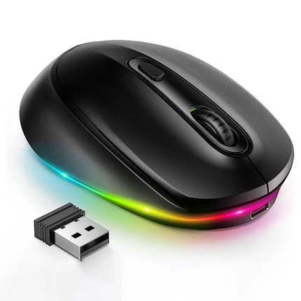 Wireless Rechargeable Mouse with LED Rainbow Lights