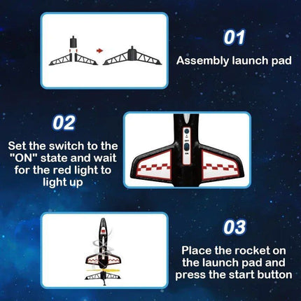 Electric Motorized Air Rocket Launcher with LED Parachute - Wnkrs