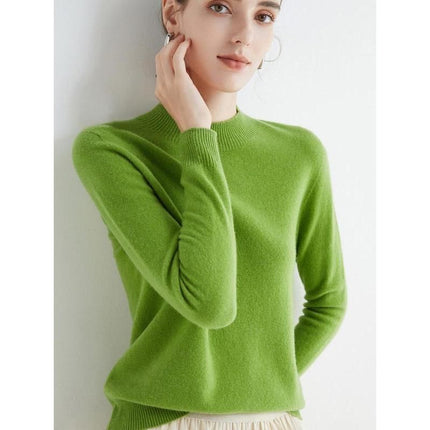 Jersey de cuello alto de lana merino de lujo para mujer