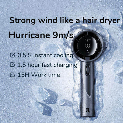 Ultrastrong Wind Speed Portable Mini Fan – Bladeless, Digital Display, USB Rechargeable
