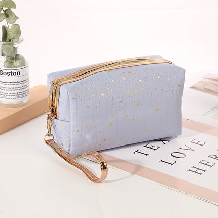 Elegante neceser y bolsa de cosméticos con estrellas brillantes para mujer