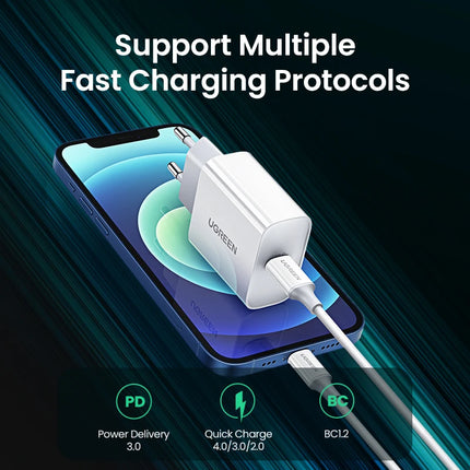 20W USB-C Fast Charger with Quick Charge 4.0 & 3.0