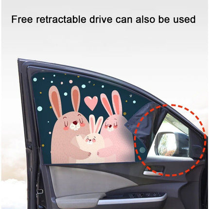 Magnetic Curtain In The Car Window Sunshade Cover Cartoon Universal Side Window Sunshade UV Protection For Kid Baby Children - Wnkrs