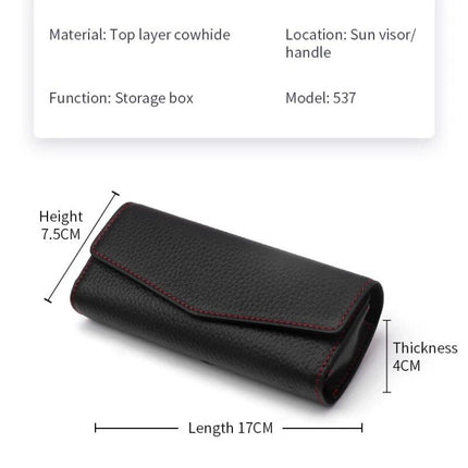 Luxury Cowhide Leather Sunglasses Case for Car Visor - Wnkrs