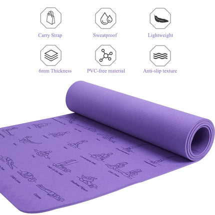 Esterilla de fitness antideslizante para yoga, pilates, gimnasio y entrenamientos en casa