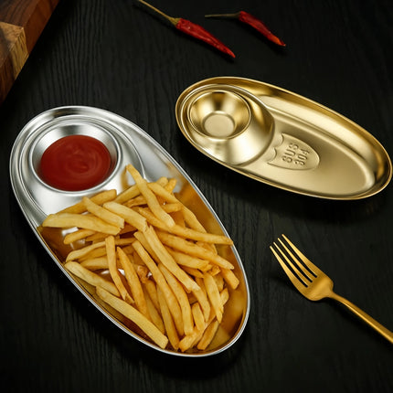 Stainless Steel BBQ Seasoning and Snack Plate