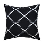 2pcs 18x18in / Black with white diamond pattern