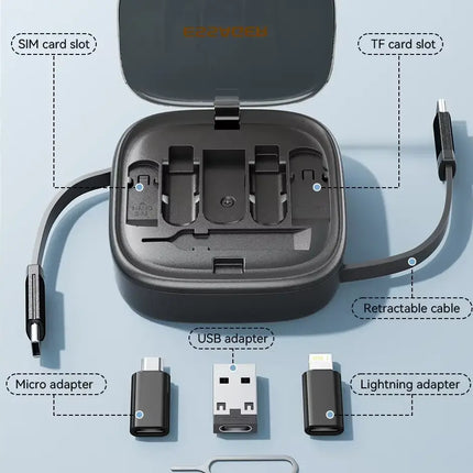 60W Fast Charge USB A/C to Type C, Micro, Lightning Cable