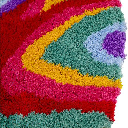 Tapis rond touffeté psychédélique coloré