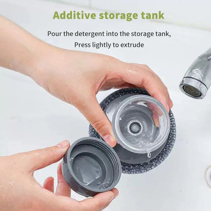 2-in-1 Kitchen Cleaning Brush with Soap Dispenser and Stainless Steel Scourer - Wnkrs