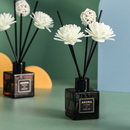 Ensemble de diffuseurs de parfums luxueux au jasmin avec fleur en plastique