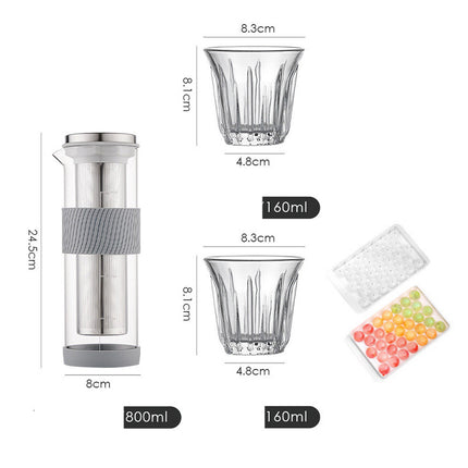 Ice Drip Coffee Pot Silicone Base Coffee Cold Extraction Pot For Kitchen Bar Cold Brew Coffee Maker Juice Tea Filter Glass Pot - Wnkrs