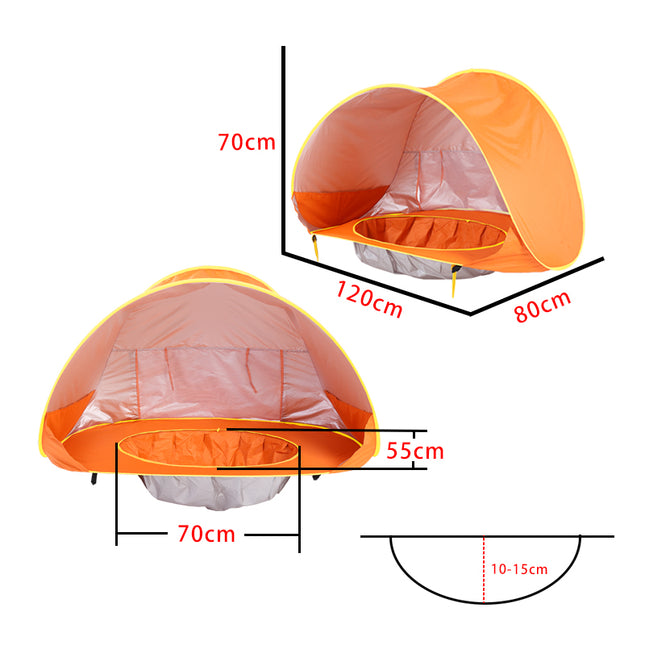 Tente de plage portable pour bébé avec protection UV et mini piscine
