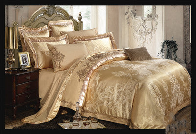 Ice Silk Jacquard European Luxury High-end Linen And Cotton Bedding Set - Wnkrs