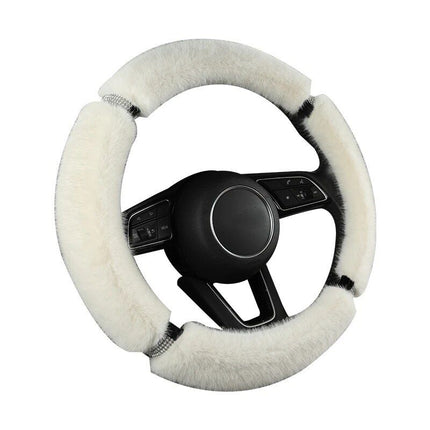 Luxury Anti-Slip Suede Fur Diamond Steering Wheel Cover - Wnkrs