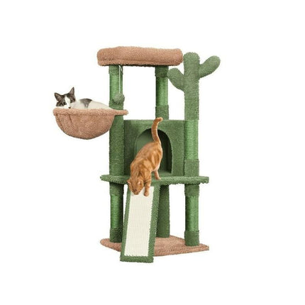 Deluxe 42" Cactus-Themed Cat Tree with Sisal Scratching Posts & Cozy Condo - Wnkrs