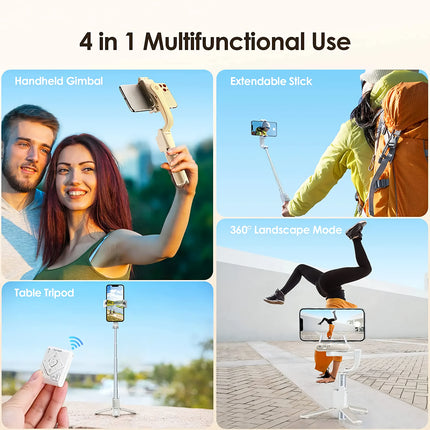 Multi-Function Smartphone Gimbal Stabilizer with Selfie Stick, Tripod & Remote Control