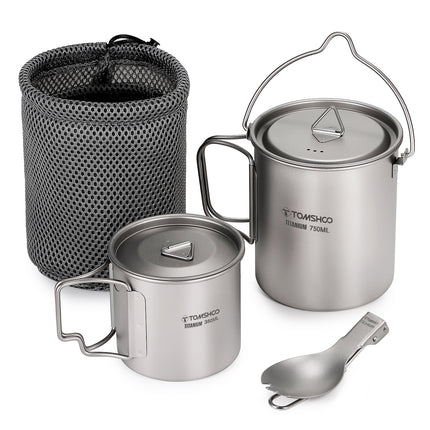 Ultralight Titanium Camping Cookware Set