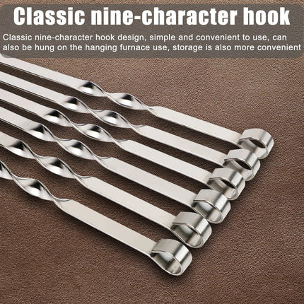 Wide Stainless Steel Barbecue Skewers (6 pcs)