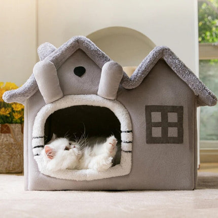 Niche pliable pour chat chaude en hiver : lit pour petits animaux