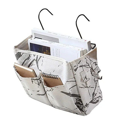 Multi-Purpose Bedside Storage Organizer: Canvas Hanging Pocket for Bedroom Essentials - Wnkrs