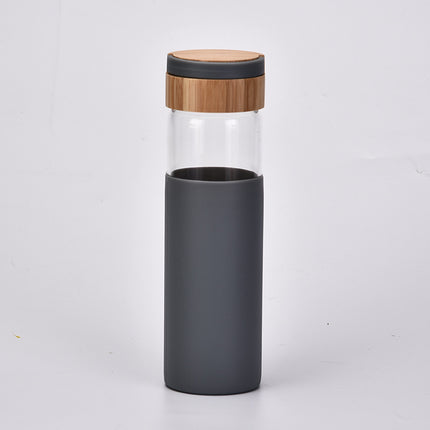 Handle Bamboo Cover Color Silicone Cover Outdoor Water Cup - Wnkrs