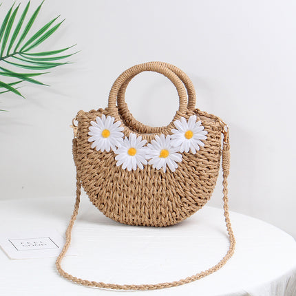 Bolso de playa tejido a mano Little Daisy 2023